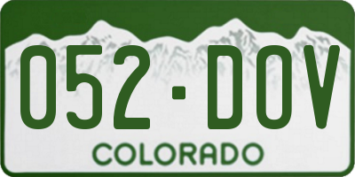 CO license plate 052DOV