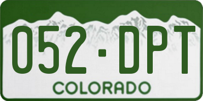 CO license plate 052DPT
