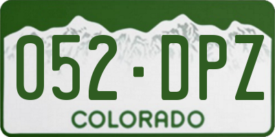 CO license plate 052DPZ