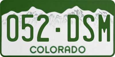 CO license plate 052DSM