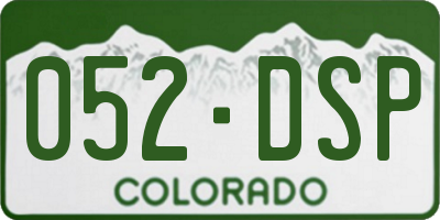 CO license plate 052DSP
