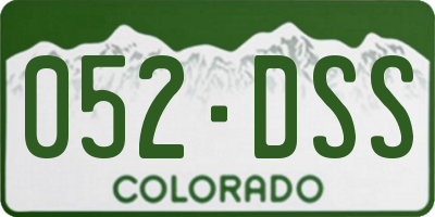 CO license plate 052DSS