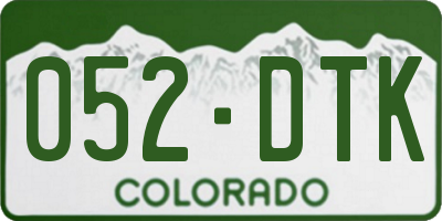 CO license plate 052DTK