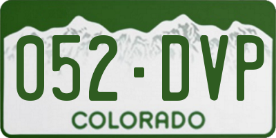 CO license plate 052DVP