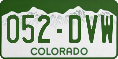 CO license plate 052DVW