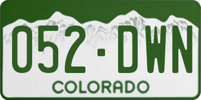 CO license plate 052DWN