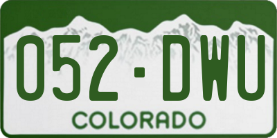 CO license plate 052DWU