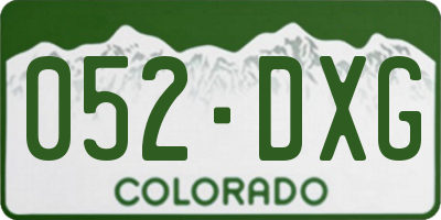 CO license plate 052DXG