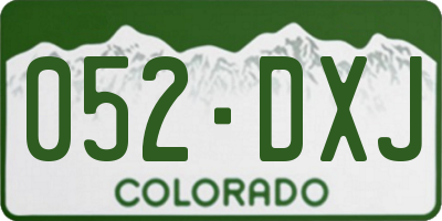 CO license plate 052DXJ