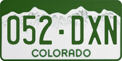 CO license plate 052DXN