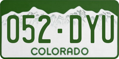 CO license plate 052DYU
