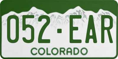 CO license plate 052EAR