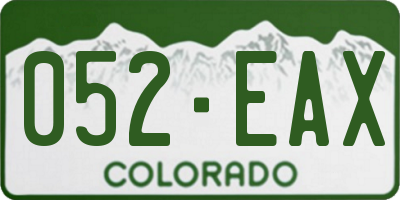 CO license plate 052EAX