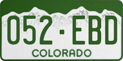 CO license plate 052EBD
