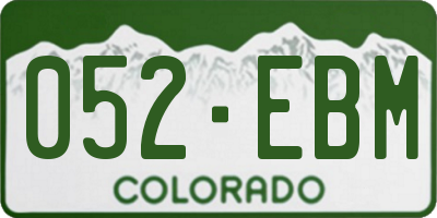 CO license plate 052EBM