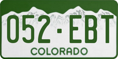 CO license plate 052EBT