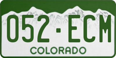 CO license plate 052ECM