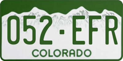 CO license plate 052EFR