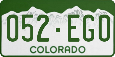 CO license plate 052EGO