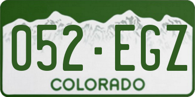 CO license plate 052EGZ
