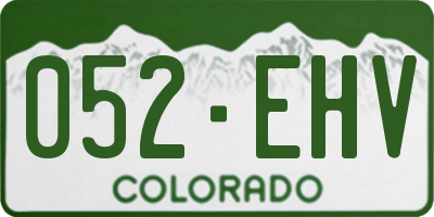 CO license plate 052EHV
