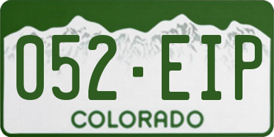 CO license plate 052EIP