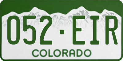 CO license plate 052EIR