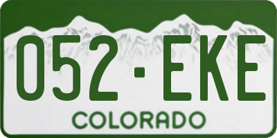 CO license plate 052EKE