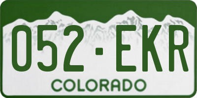 CO license plate 052EKR