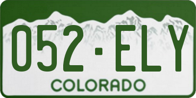 CO license plate 052ELY