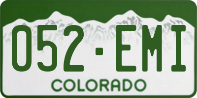 CO license plate 052EMI