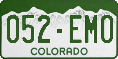 CO license plate 052EMO
