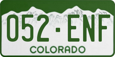 CO license plate 052ENF