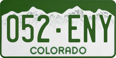 CO license plate 052ENY