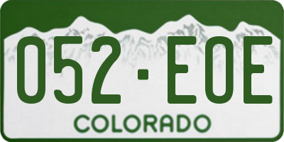 CO license plate 052EOE