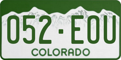 CO license plate 052EOU