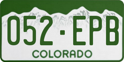 CO license plate 052EPB