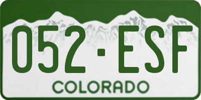 CO license plate 052ESF