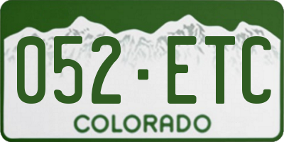 CO license plate 052ETC