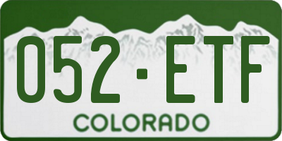 CO license plate 052ETF