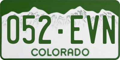CO license plate 052EVN
