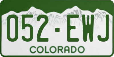 CO license plate 052EWJ