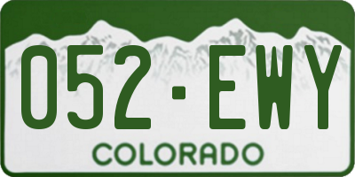 CO license plate 052EWY