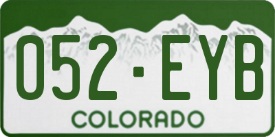 CO license plate 052EYB