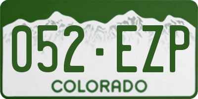 CO license plate 052EZP