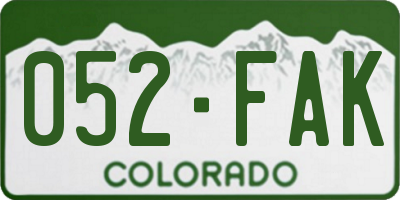 CO license plate 052FAK