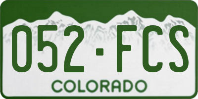 CO license plate 052FCS
