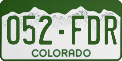 CO license plate 052FDR