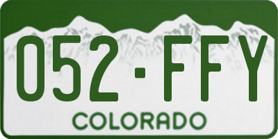 CO license plate 052FFY