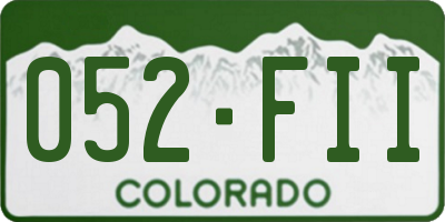 CO license plate 052FII